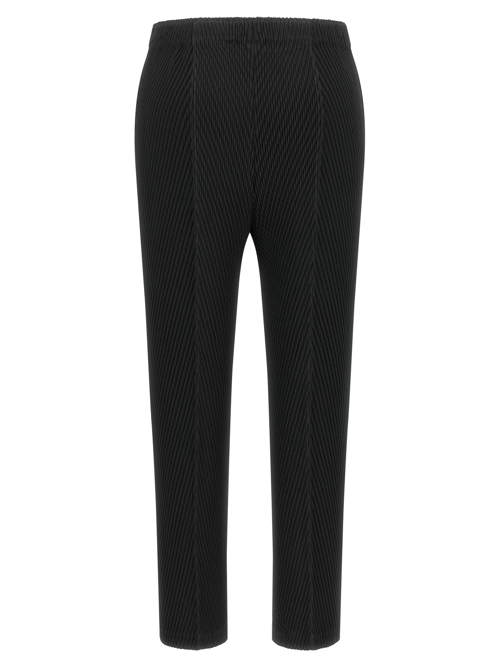 Issey Miyake Black Polyester Cropped Women's Pants