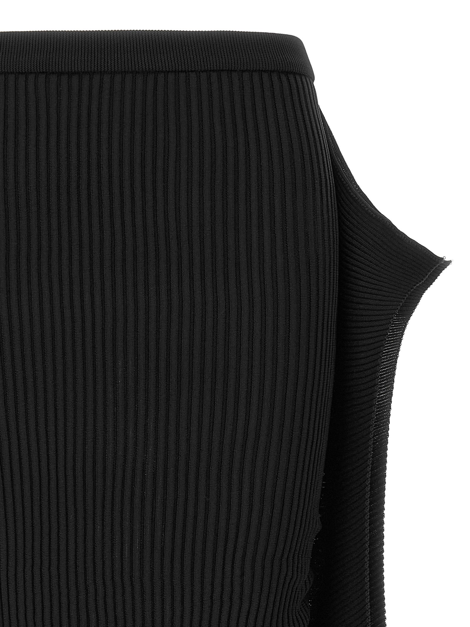 Issey Miyake Black Polyester Midi Women's Skirt