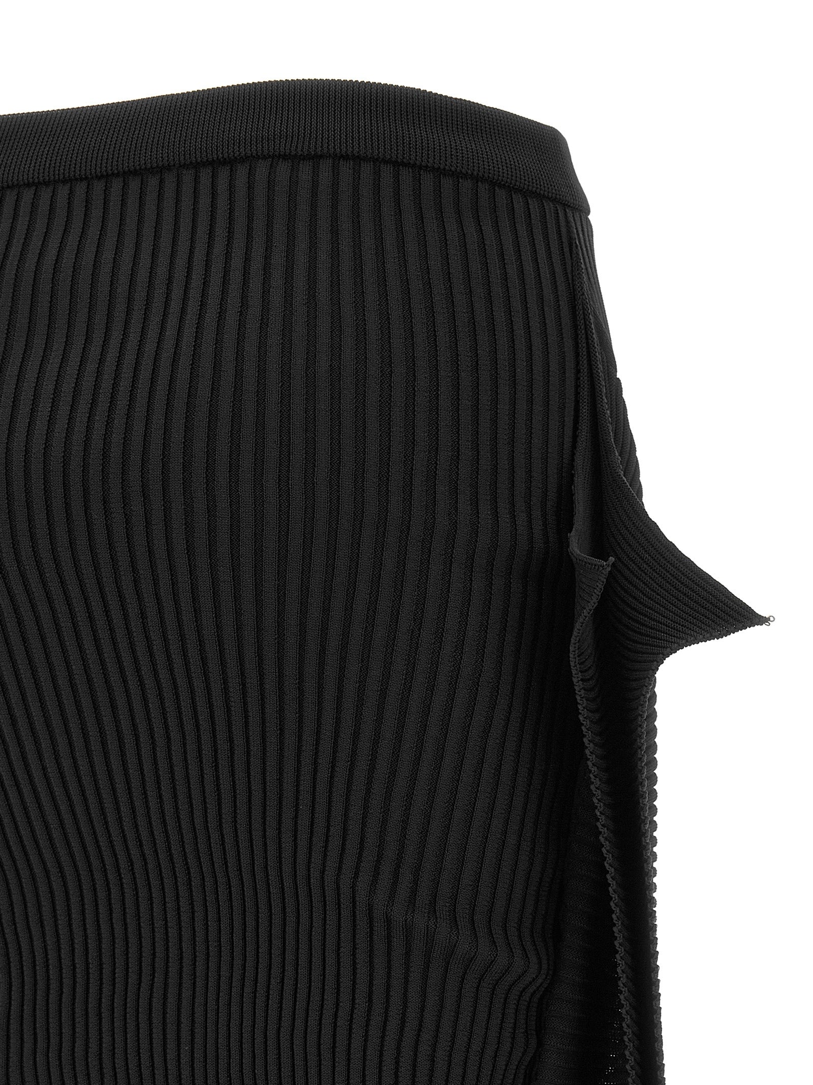 Issey Miyake Black Polyester Midi Women's Skirt