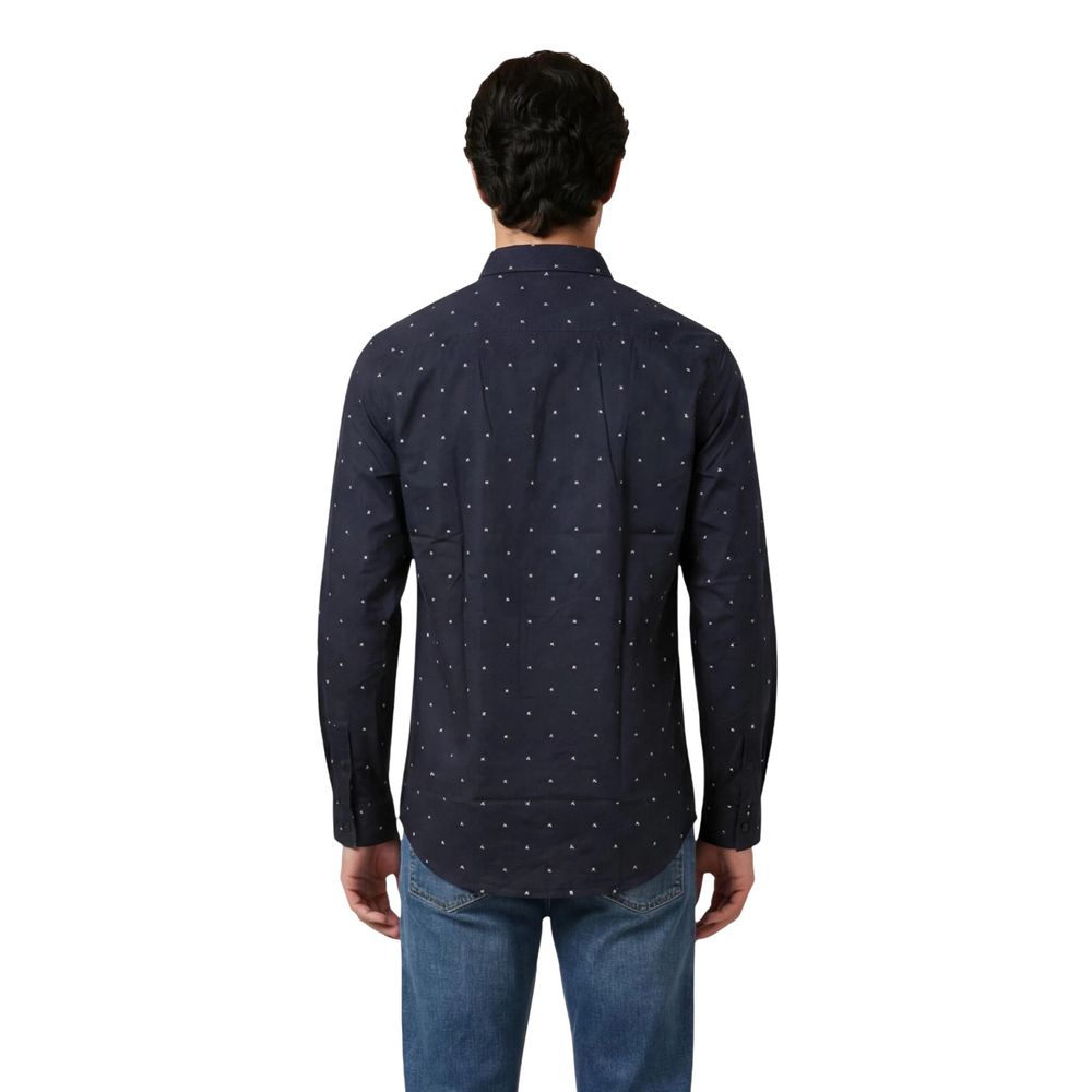 Armani Exchange Blue Cotton Pattern Men's Shirt