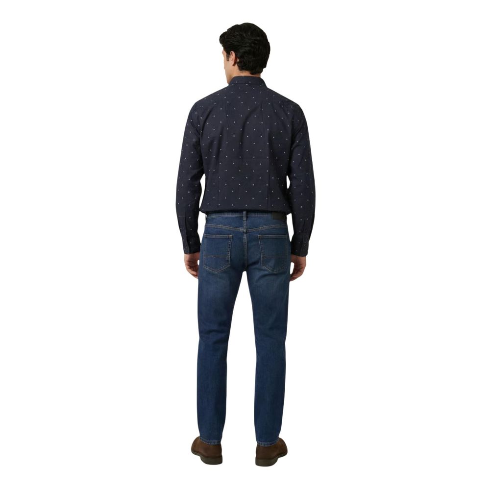 Armani Exchange Blue Cotton Pattern Men's Shirt