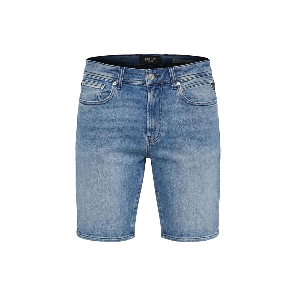 Replay Blue Cotton Bermuda Men's Shorts