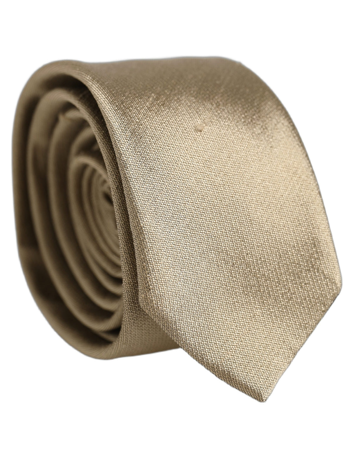 Dolce & Gabbana Gold Satin Silk Textured Adjustable NeckMen's Accessory Men's Tie