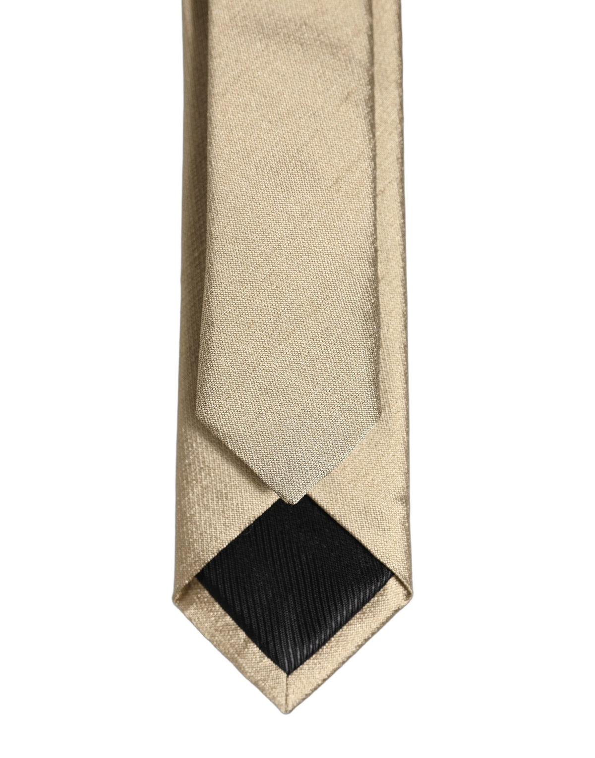 Dolce & Gabbana Gold Satin Silk Textured Adjustable NeckMen's Accessory Men's Tie