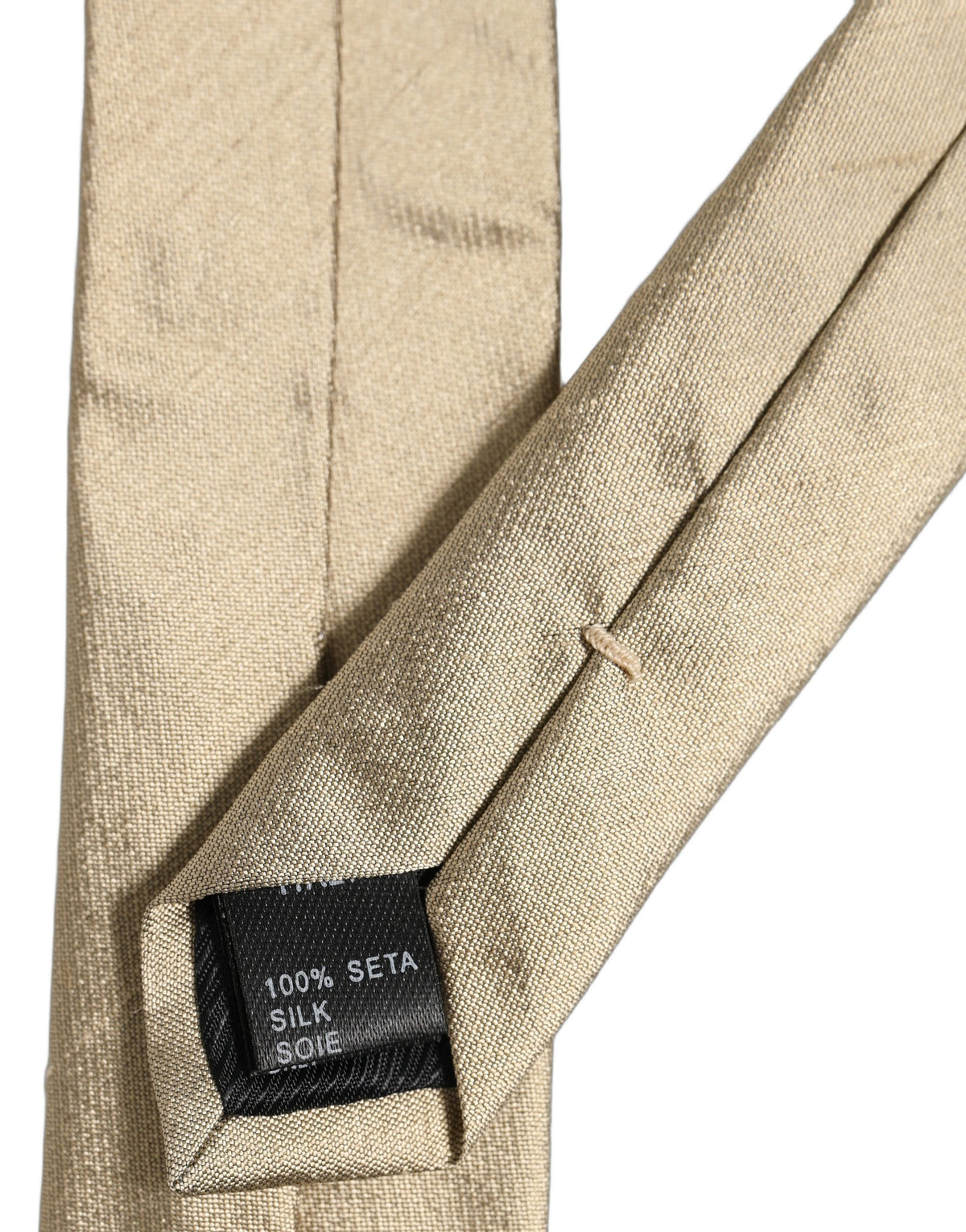 Dolce & Gabbana Gold Satin Silk Textured Adjustable NeckMen's Accessory Men's Tie
