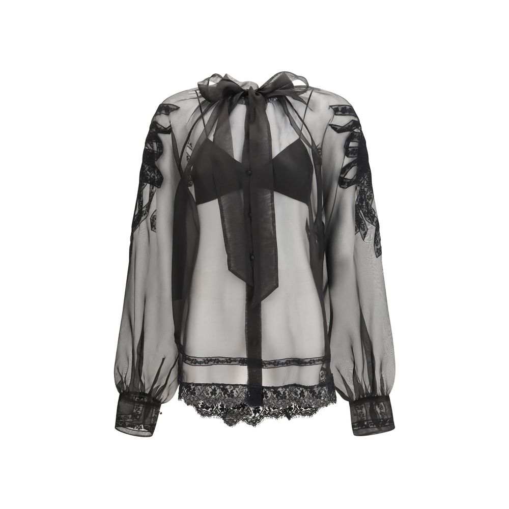 Ermanno Scervino Black Silk Women's Shirt