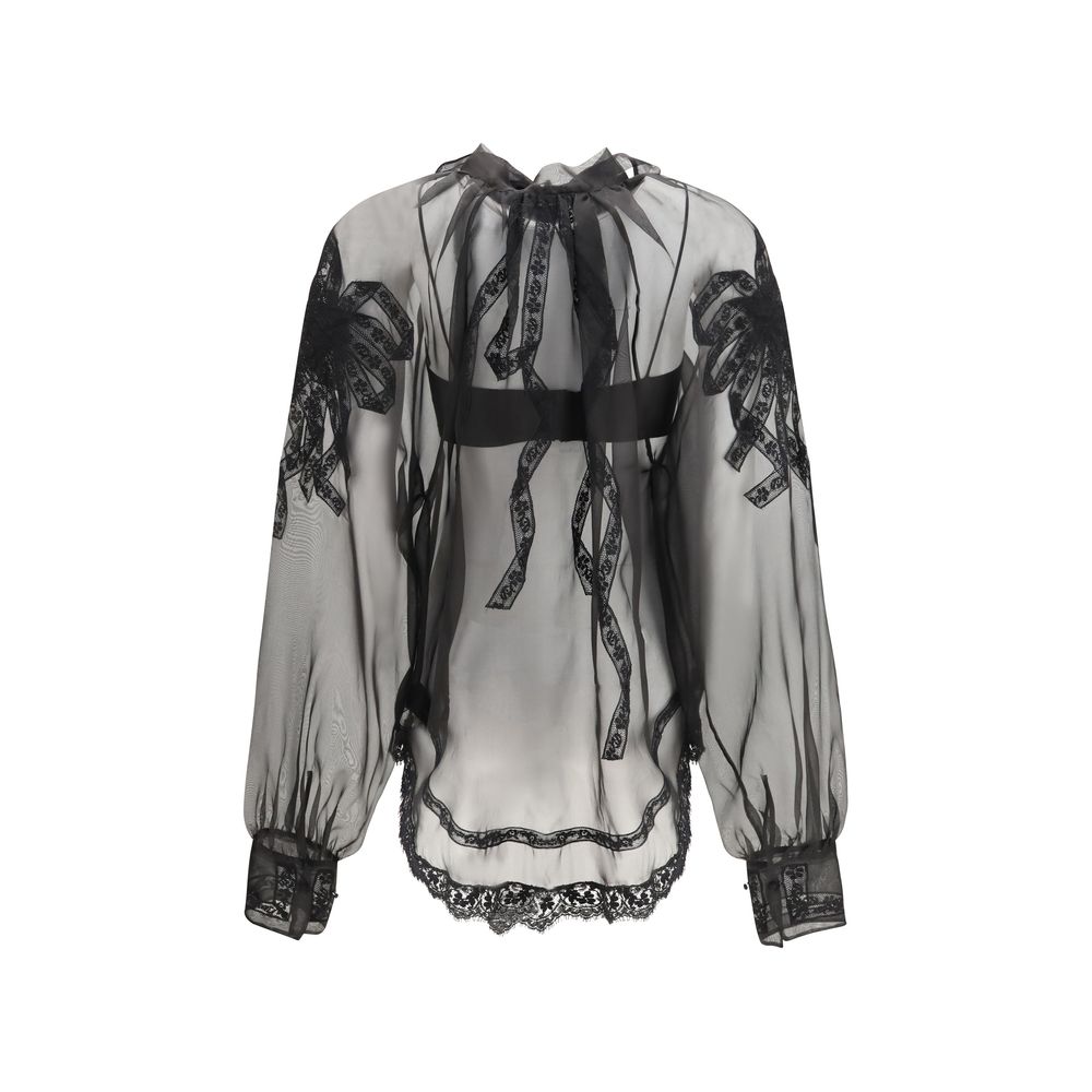 Ermanno Scervino Black Silk Women's Shirt