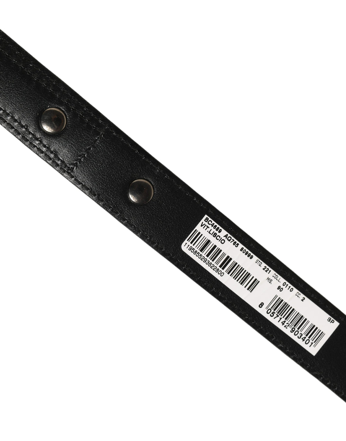 Dolce & Gabbana Black Leather Silver Tone Metal Buckle Men's Belt