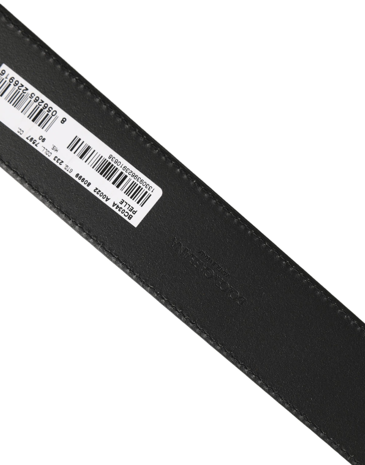 Dolce & Gabbana Black Leather Bee Accent Metal Buckle Men's Belt