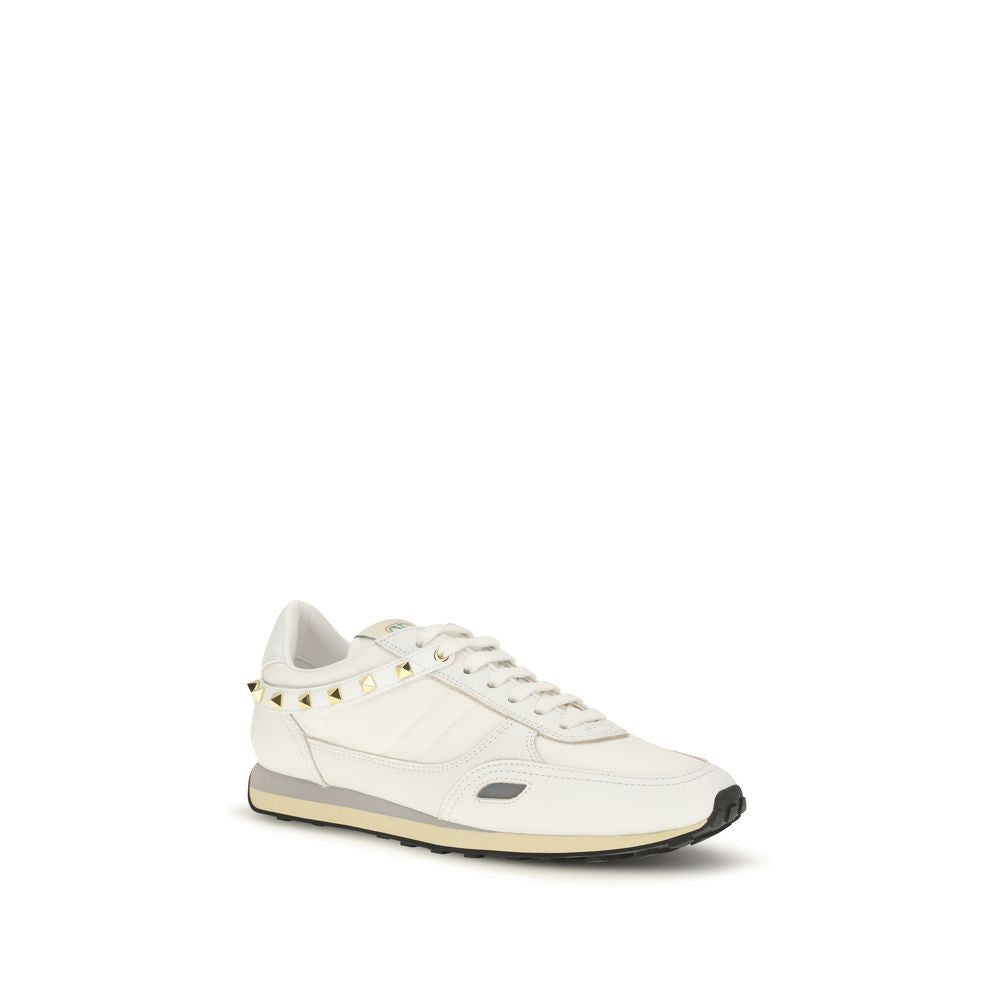 Valentino Garavani White Calf Leather Bos Taurus Athletic Men's Sneakers