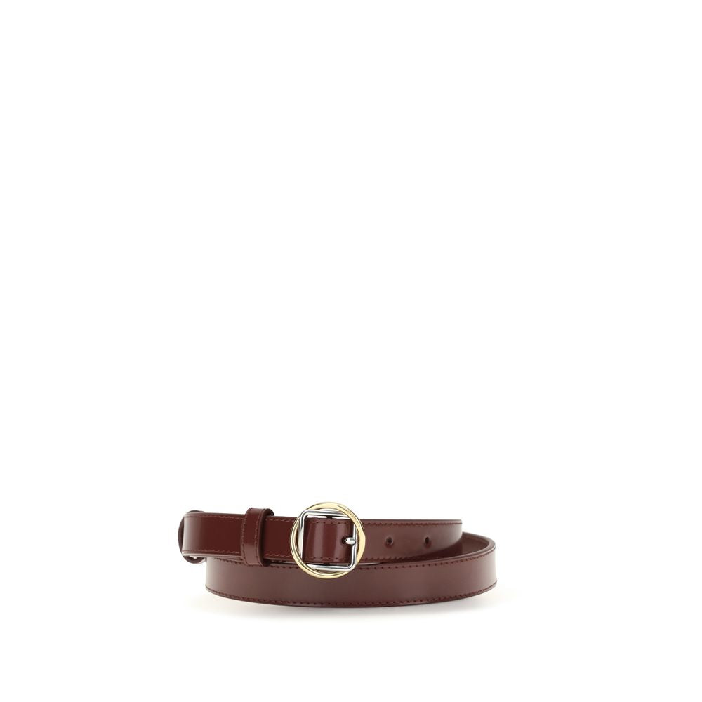Jacquemus Bordeaux Calf Leather Bos Taurus Thin Women's Belt
