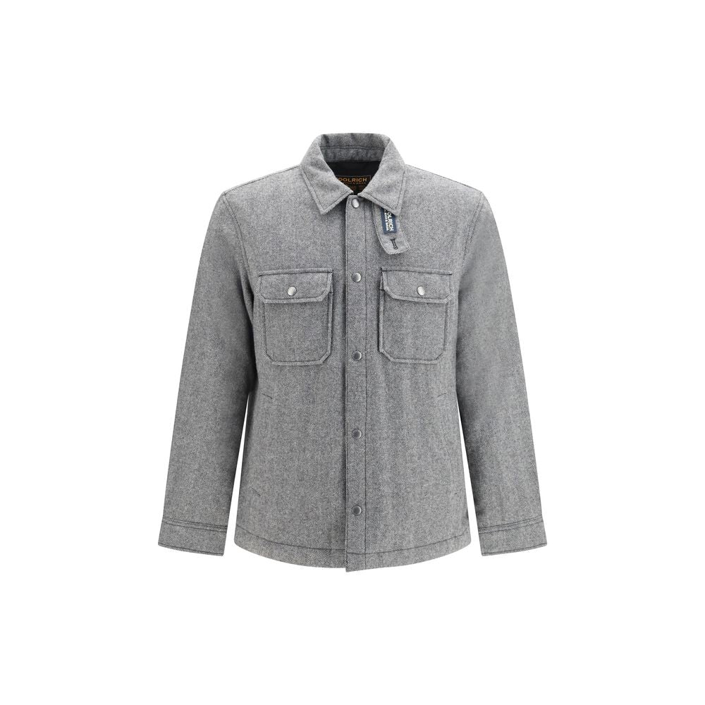 Woolrich Gray Wool Oves Aries Full-Length Men's Jacket