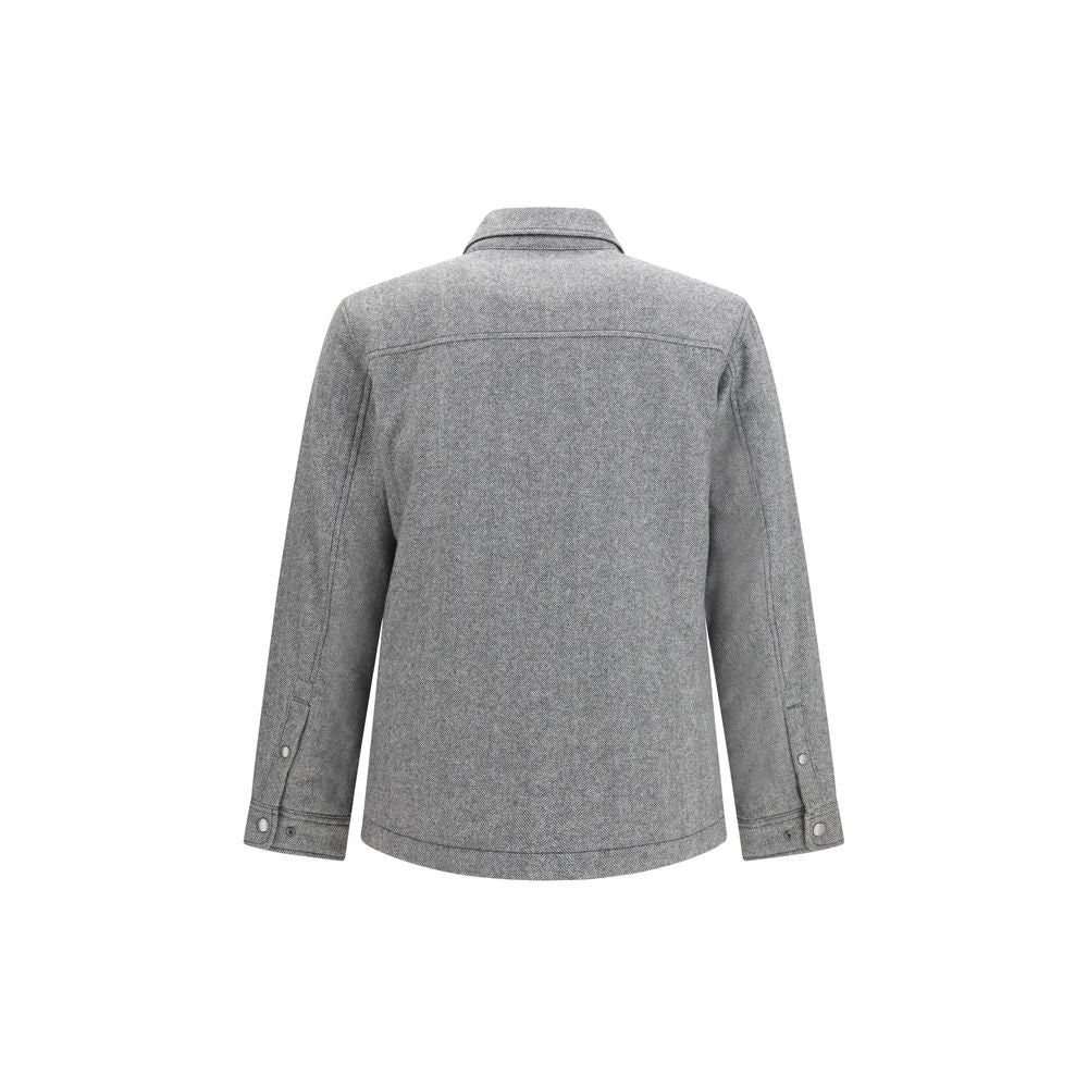 Woolrich Gray Wool Oves Aries Full-Length Men's Jacket