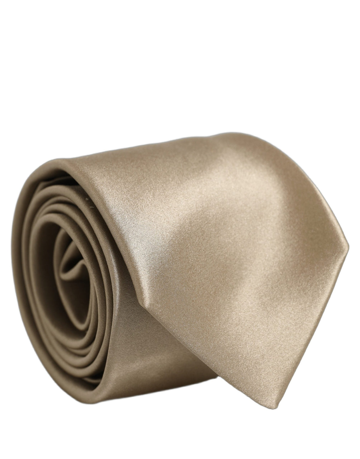 Dolce & Gabbana Beige Satin Silk Adjustable Men'sd NeckMen's Accessory Men's Tie