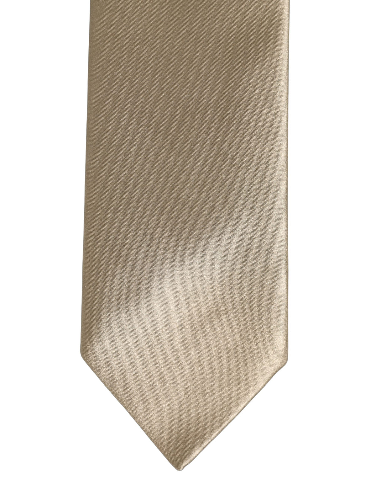Dolce & Gabbana Beige Satin Silk Adjustable Men'sd NeckMen's Accessory Men's Tie