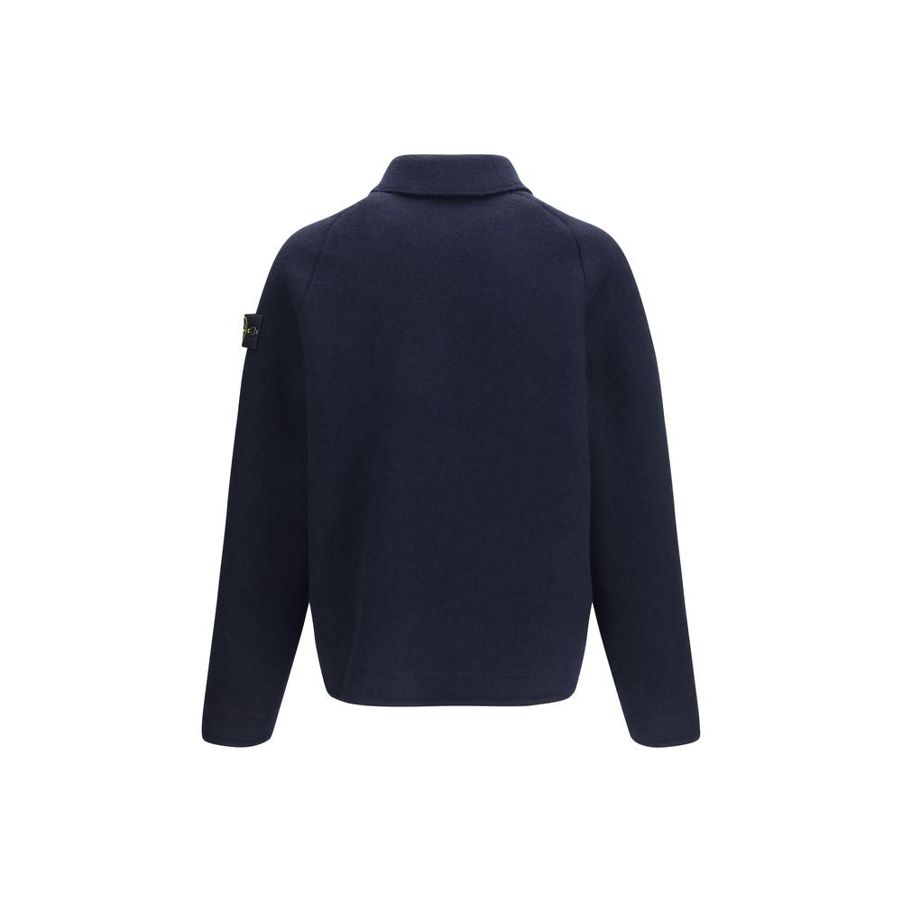 Stone Island Blue Wool Oves Aries Men's Jacket