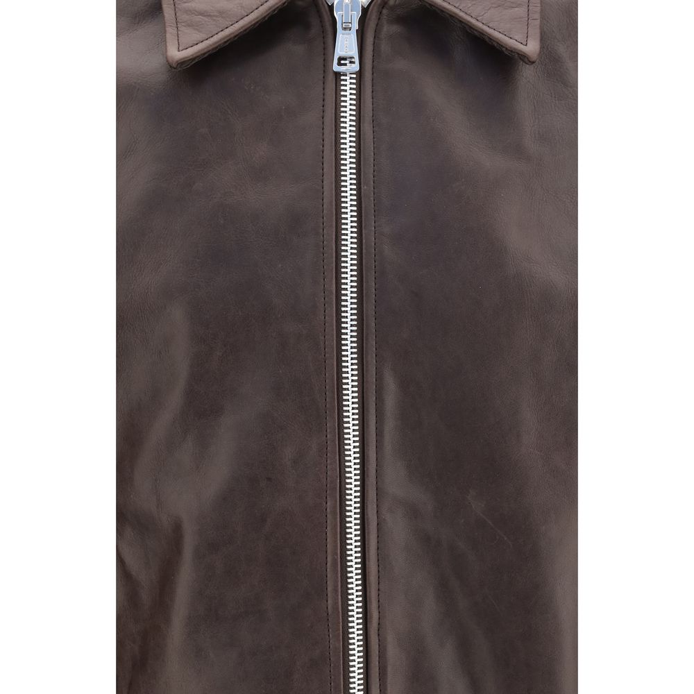 Our Legacy Brown Calf Leather Bos Taurus Leather Men's Jacket