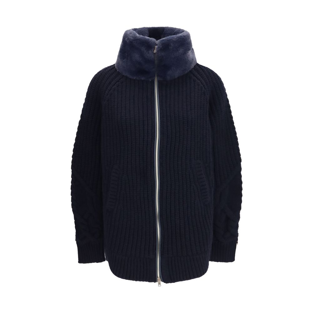 Herno Blue Wool Oves Aries Full-Length Women's Jacket