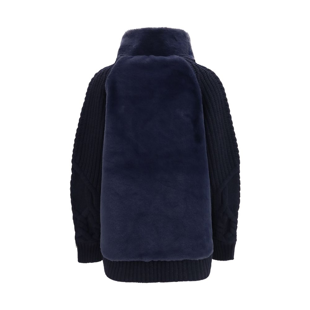 Herno Blue Wool Oves Aries Full-Length Women's Jacket