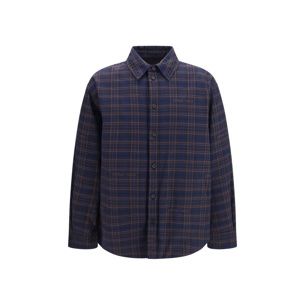 Off-White Blue Cotton Men's Shirt