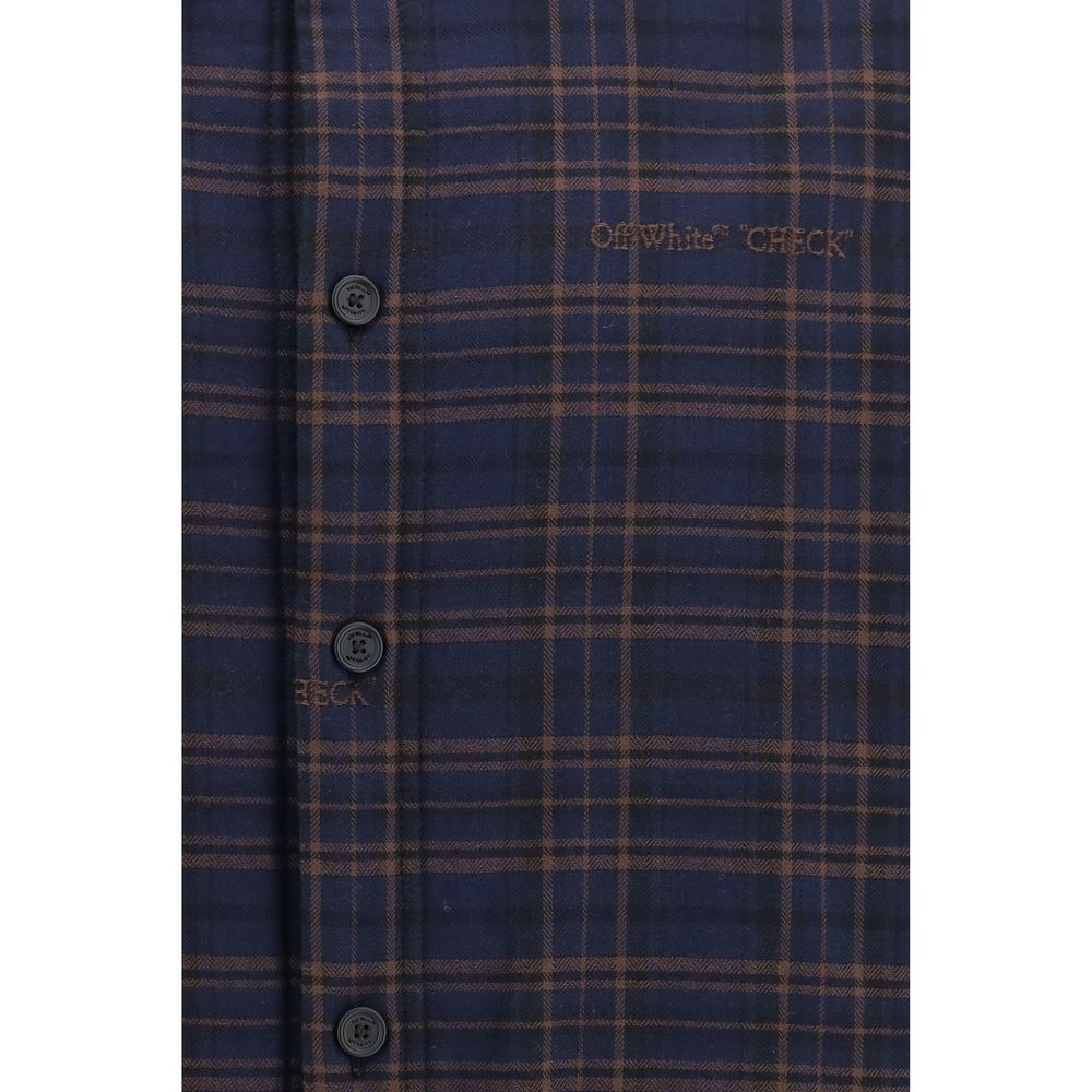 Off-White Blue Cotton Men's Shirt