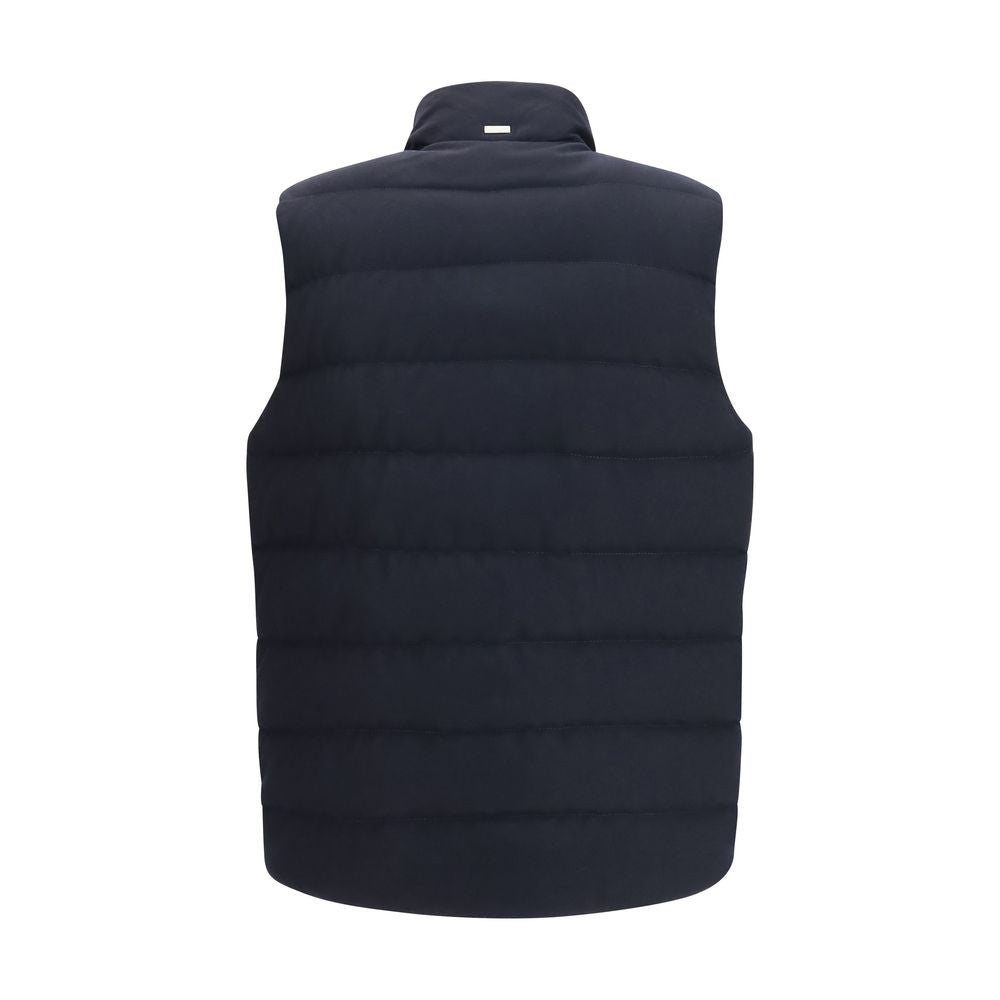 Herno Blue Wool Oves Aries Sleeveless Men's Jacket