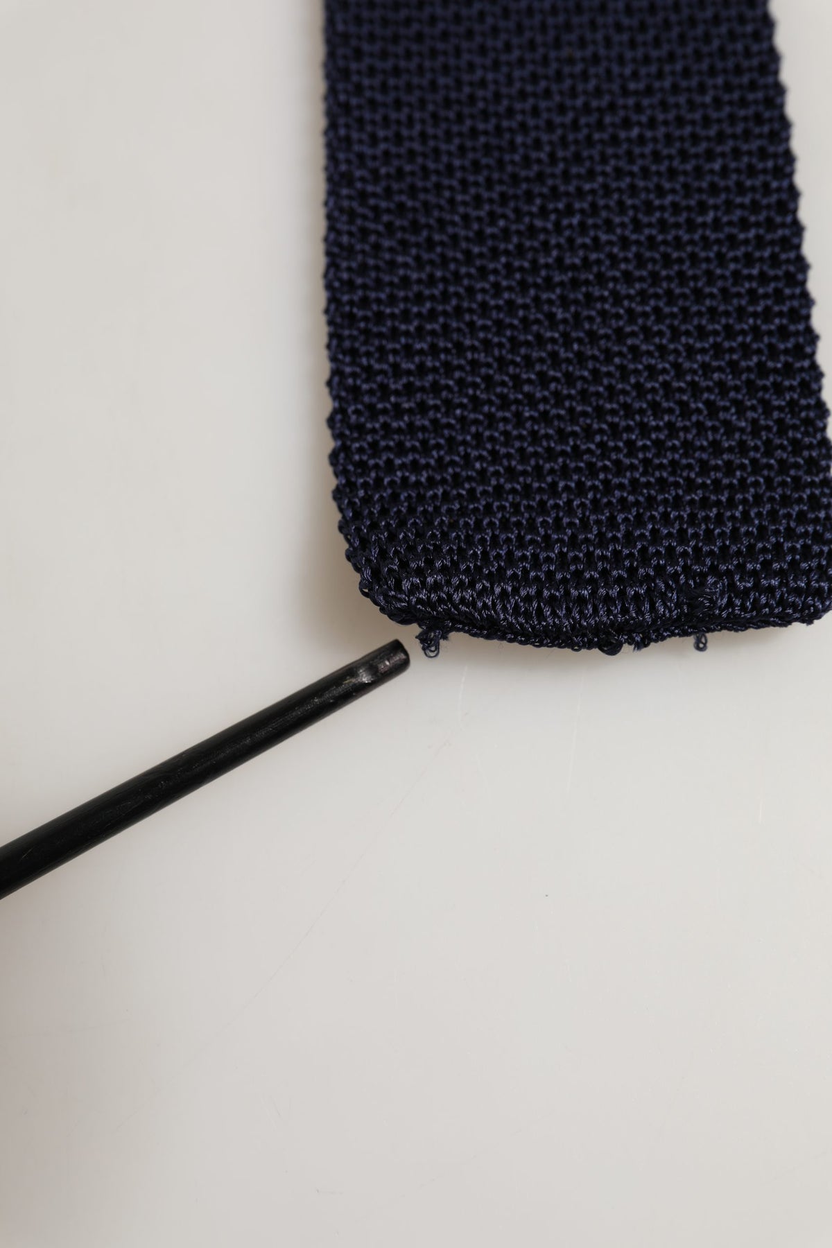 Dolce & Gabbana Dark Blue Textured Knitted Adjustable NeckMen's Accessory Men's Tie (Pre-Owned)