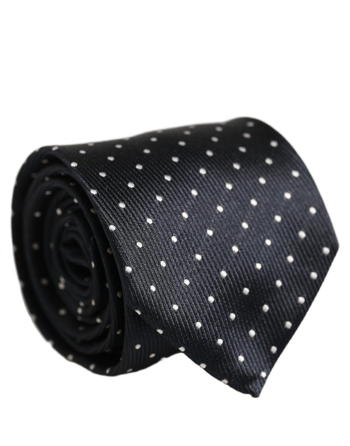 Dolce & Gabbana Dark Blue Polka Dot Silk Adjustable NeckMen's Accessory Men's Tie