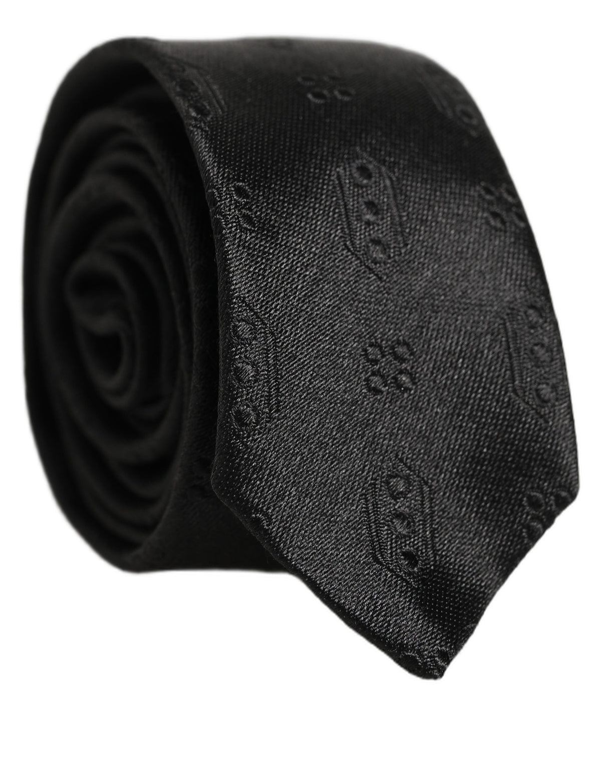 Dolce & Gabbana Black Silk Jacquard Adjustable Men NeckMen's Accessory Men's Tie