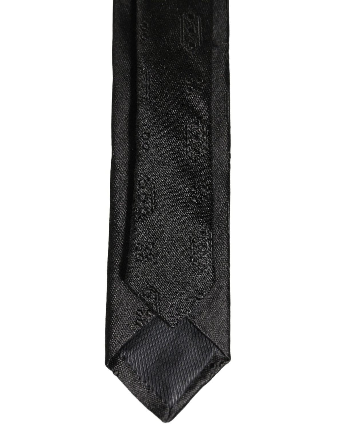 Dolce & Gabbana Black Silk Jacquard Adjustable Men NeckMen's Accessory Men's Tie