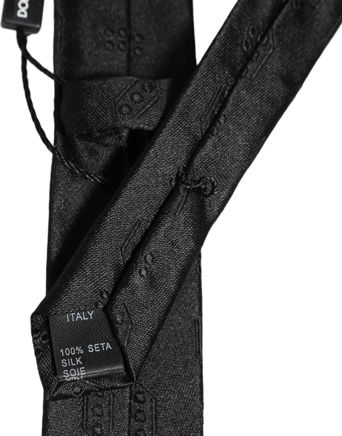 Dolce & Gabbana Black Silk Jacquard Adjustable Men NeckMen's Accessory Men's Tie