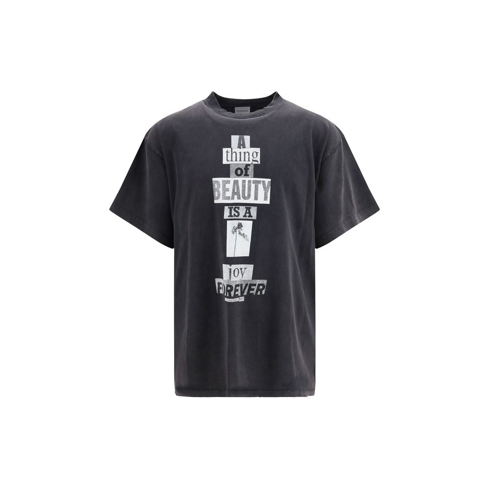 Balenciaga Gray Cotton Men's T-Shirt