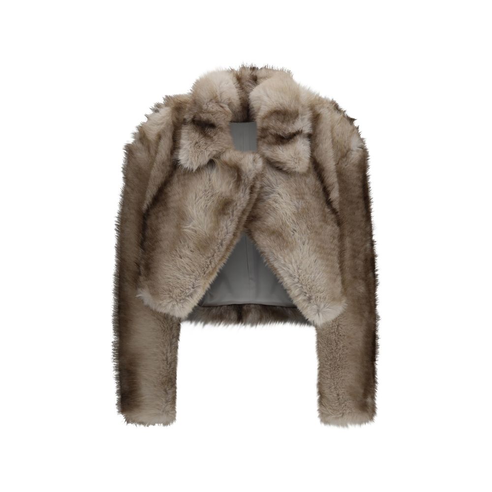 Max Mara Gray Polyester Full-Length Women's Jacket