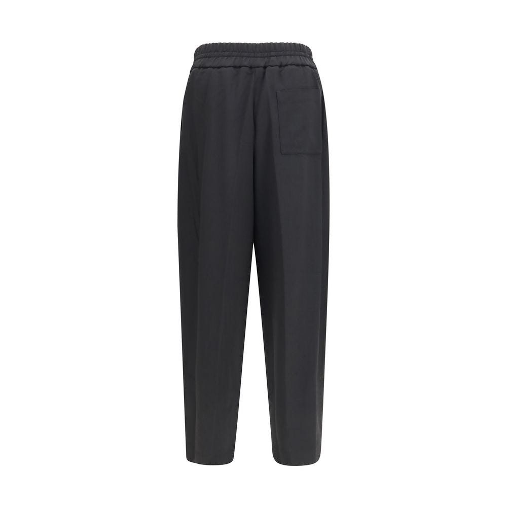 Ami Paris Black Wool Oves Aries Casual Men's Pants
