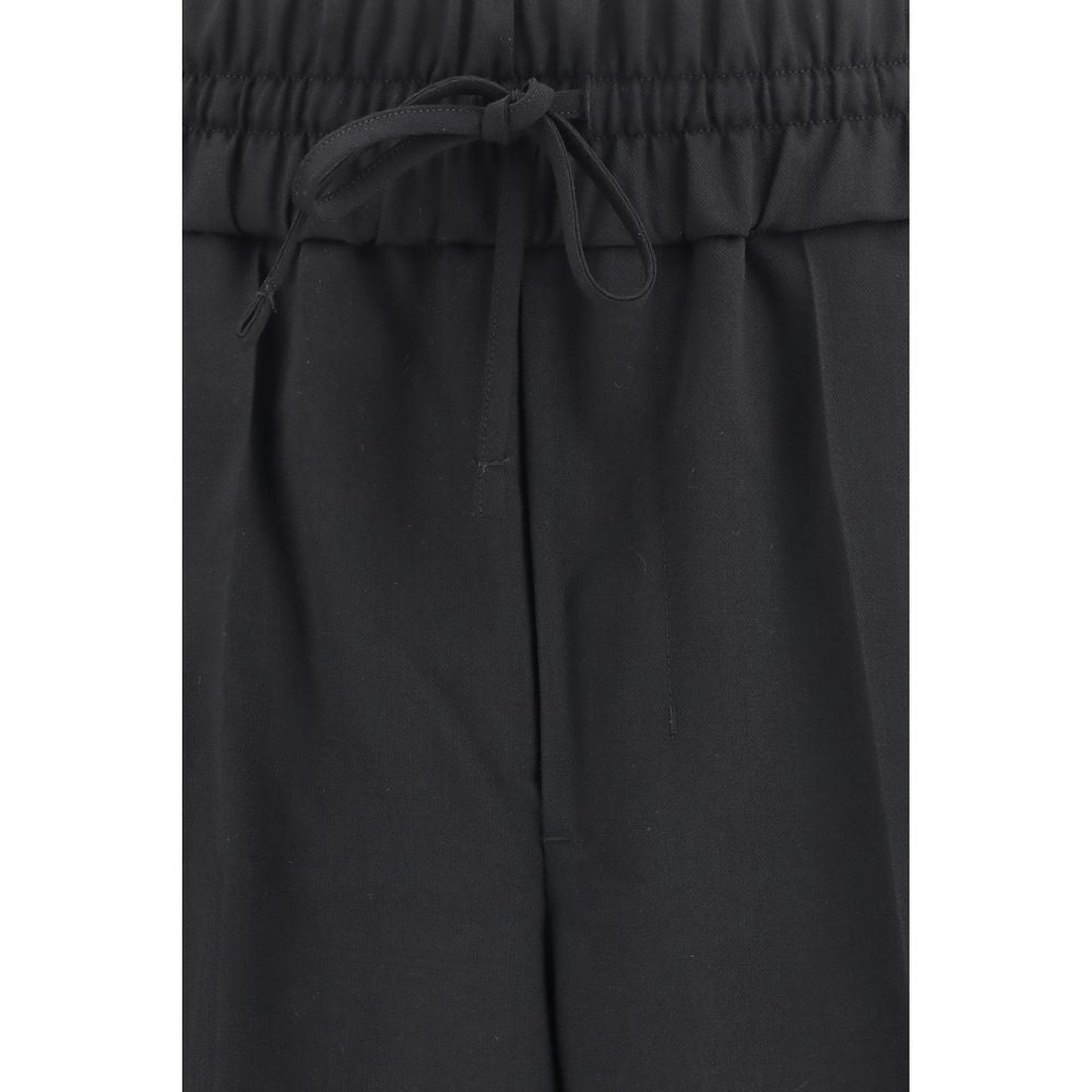 Ami Paris Black Wool Oves Aries Casual Men's Pants