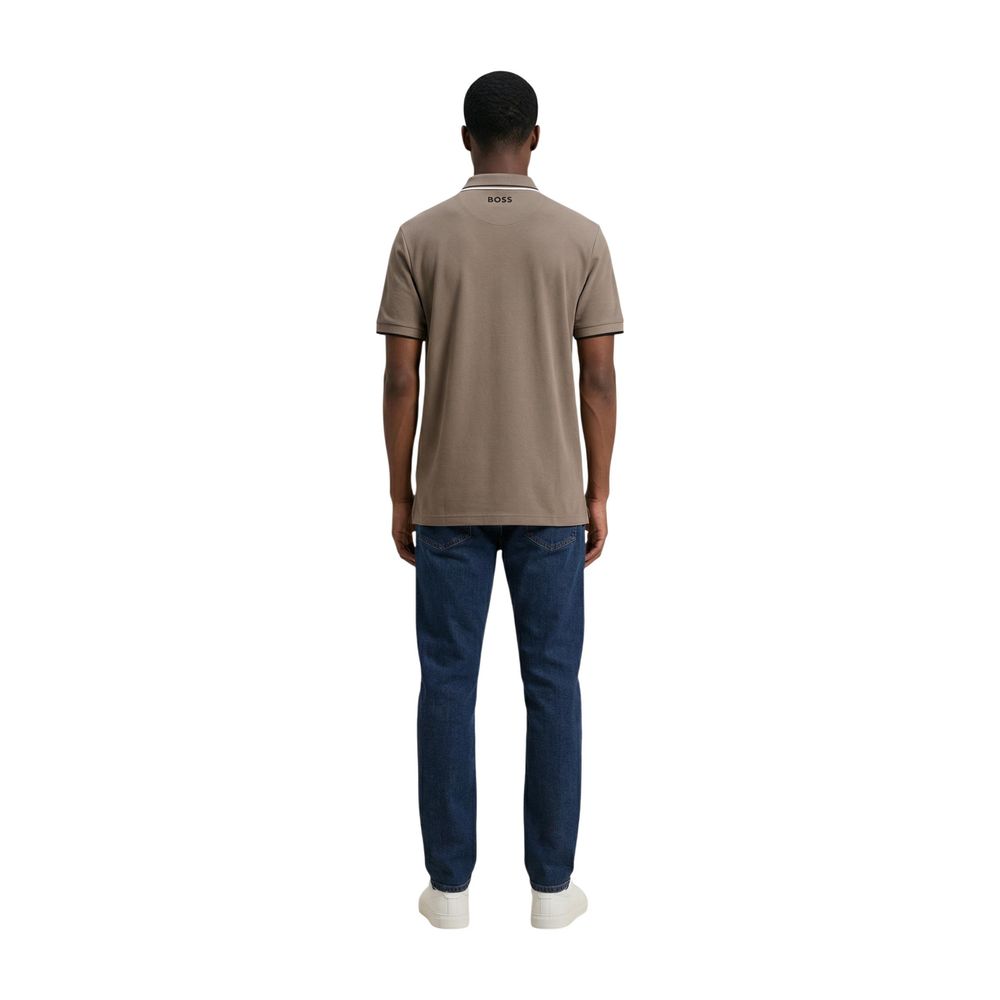 Hugo Boss Beige Cotton Polo Men's Shirt