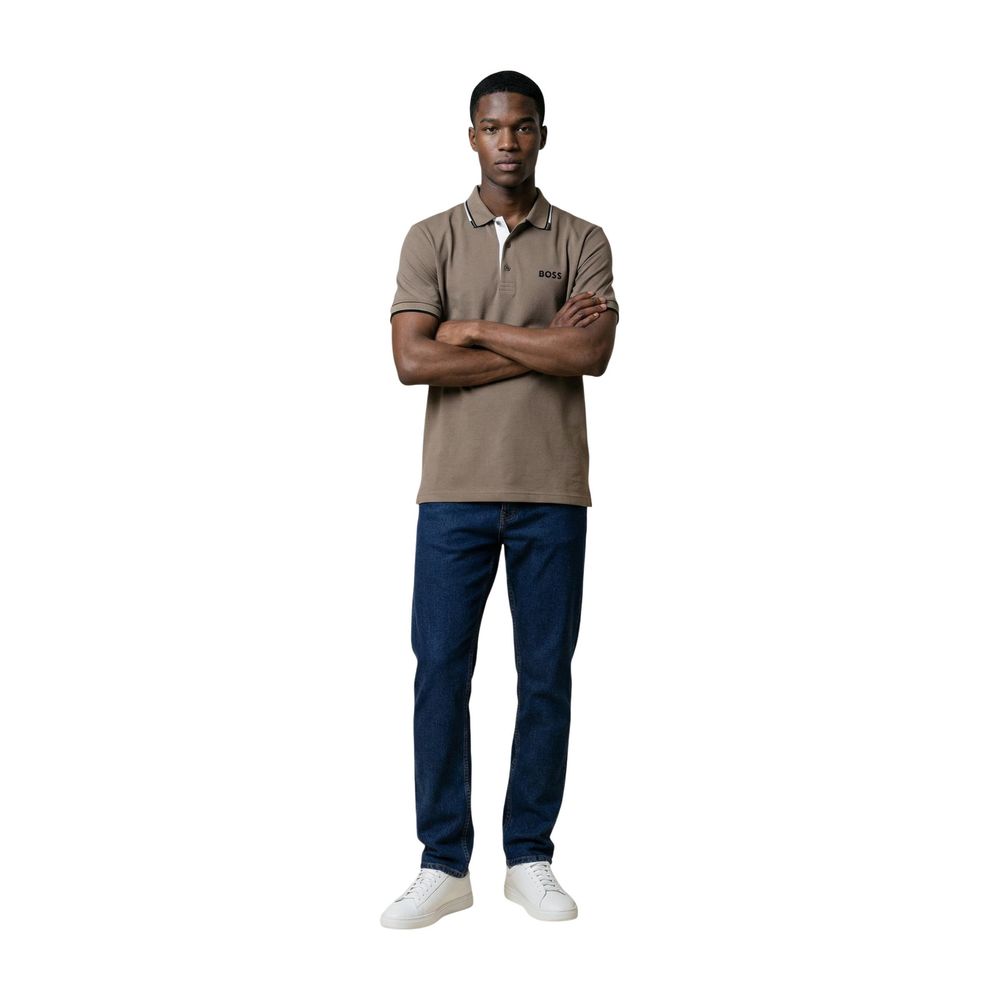 Hugo Boss Beige Cotton Polo Men's Shirt