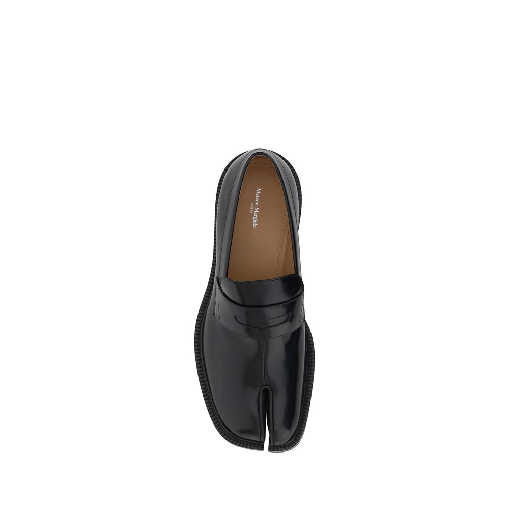 Maison Margiela Black Calf Leather Bos Taurus Slip-On Men's Loafers