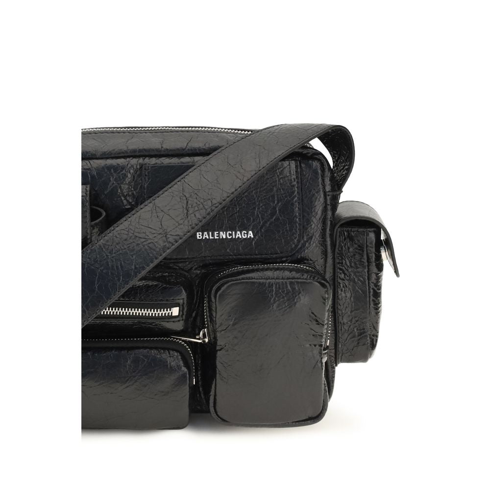 Balenciaga Black Lamb Ovis Aries Shoulder Men's Bag