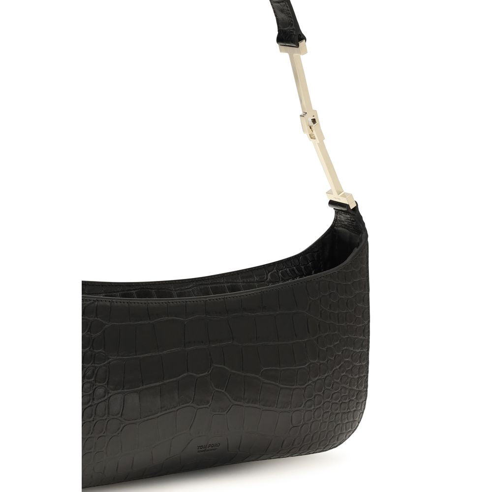 Tom Ford Black Calf Leather Bos Taurus Shoulder Women's Bag