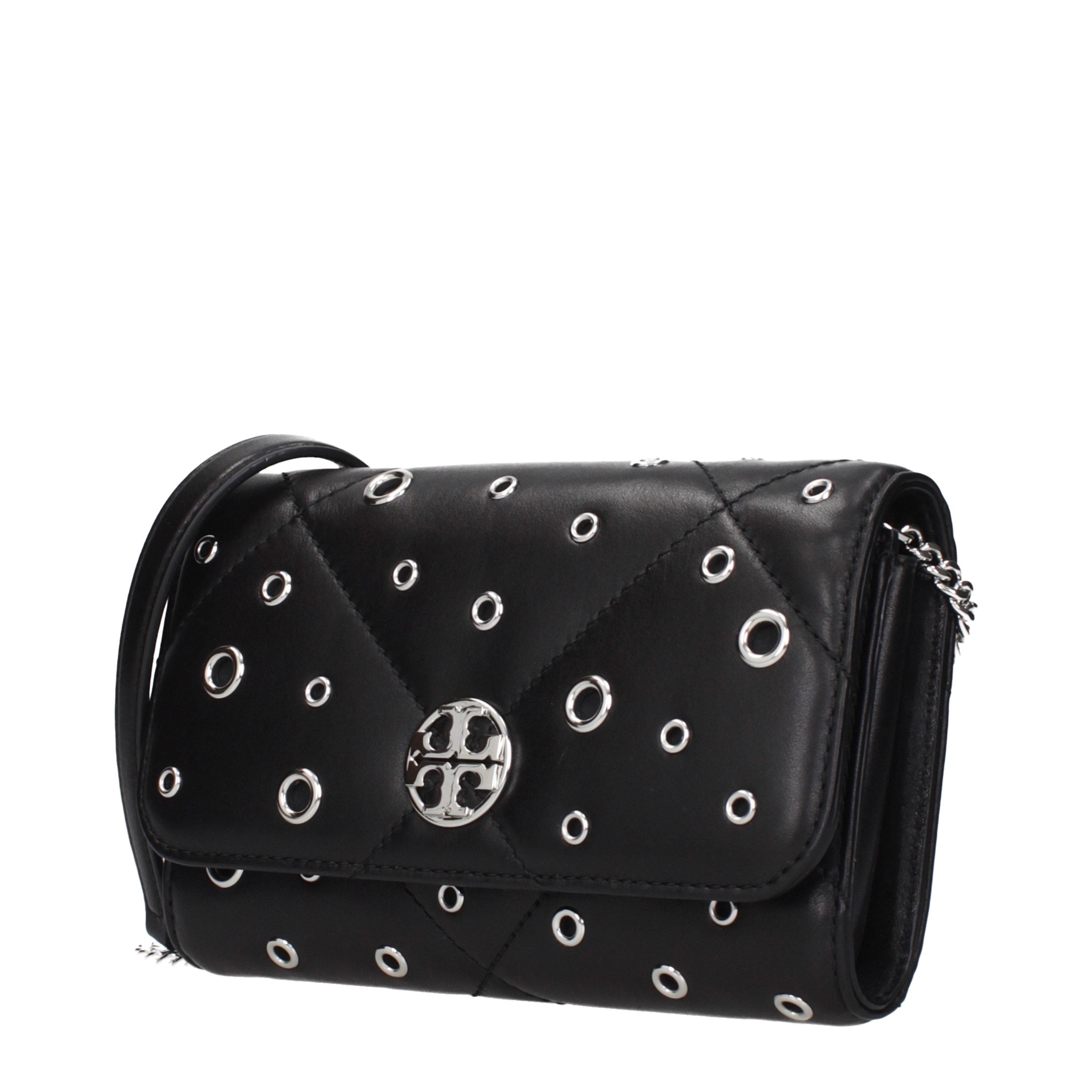 Tory Burch Black Leather Clutch Women's Bag