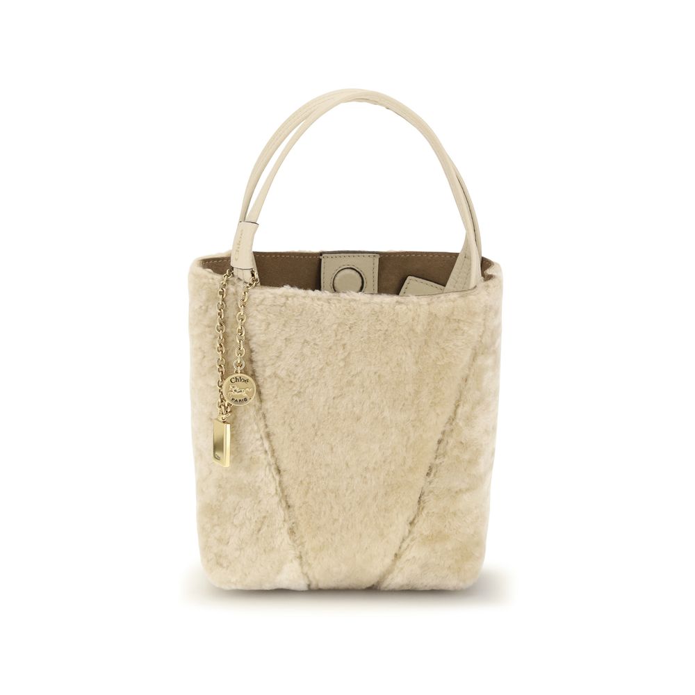 Chloé Beige Calf Leather Bos Taurus Shoulder Women's Bag