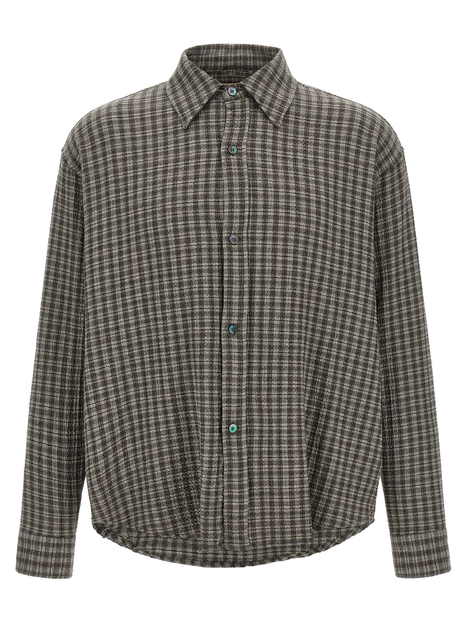 MFPEN Gray Virgin Wool Men's Blouse