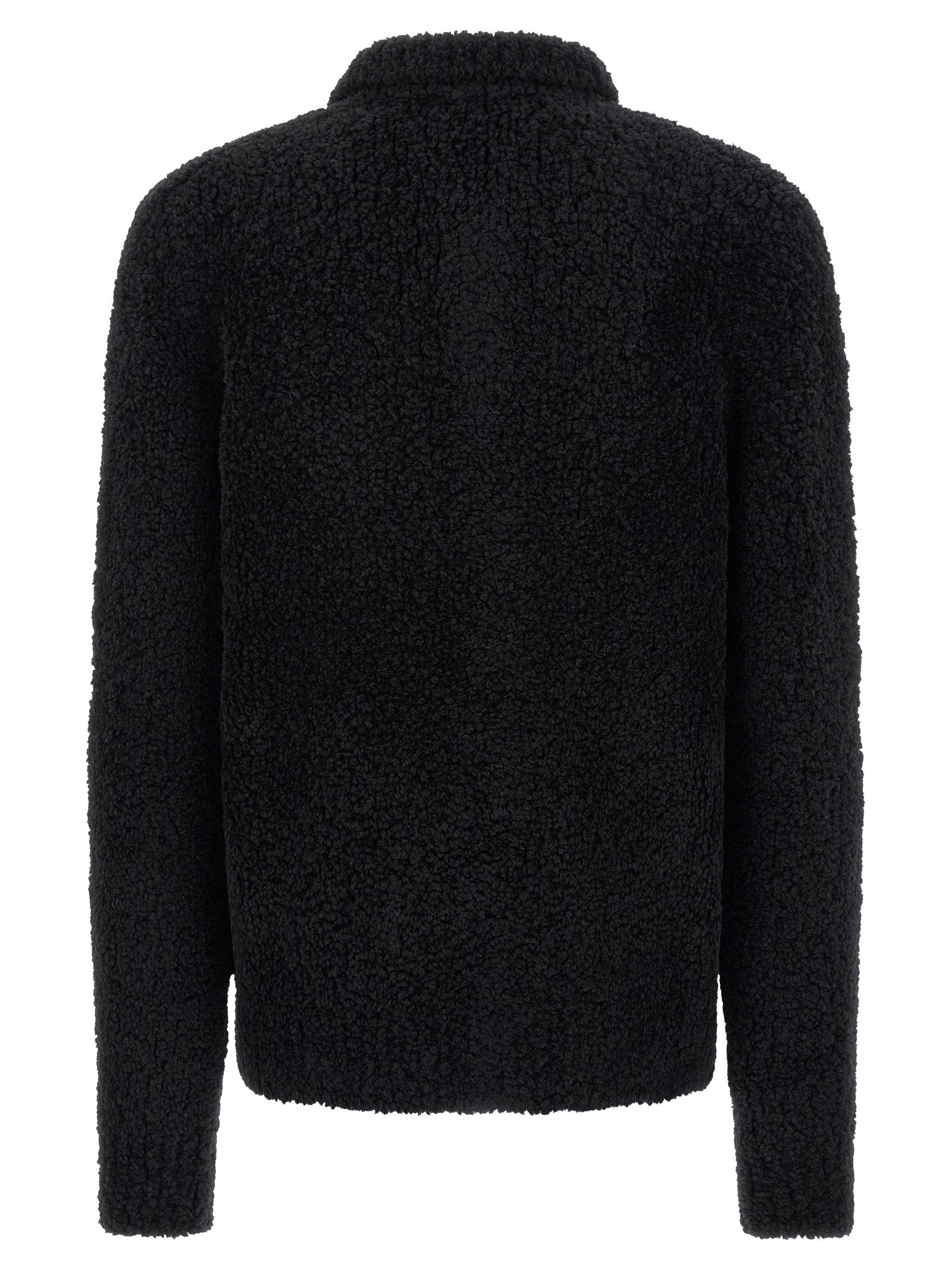 Dolce & Gabbana Black Alpaca Leather Men's Cardigan