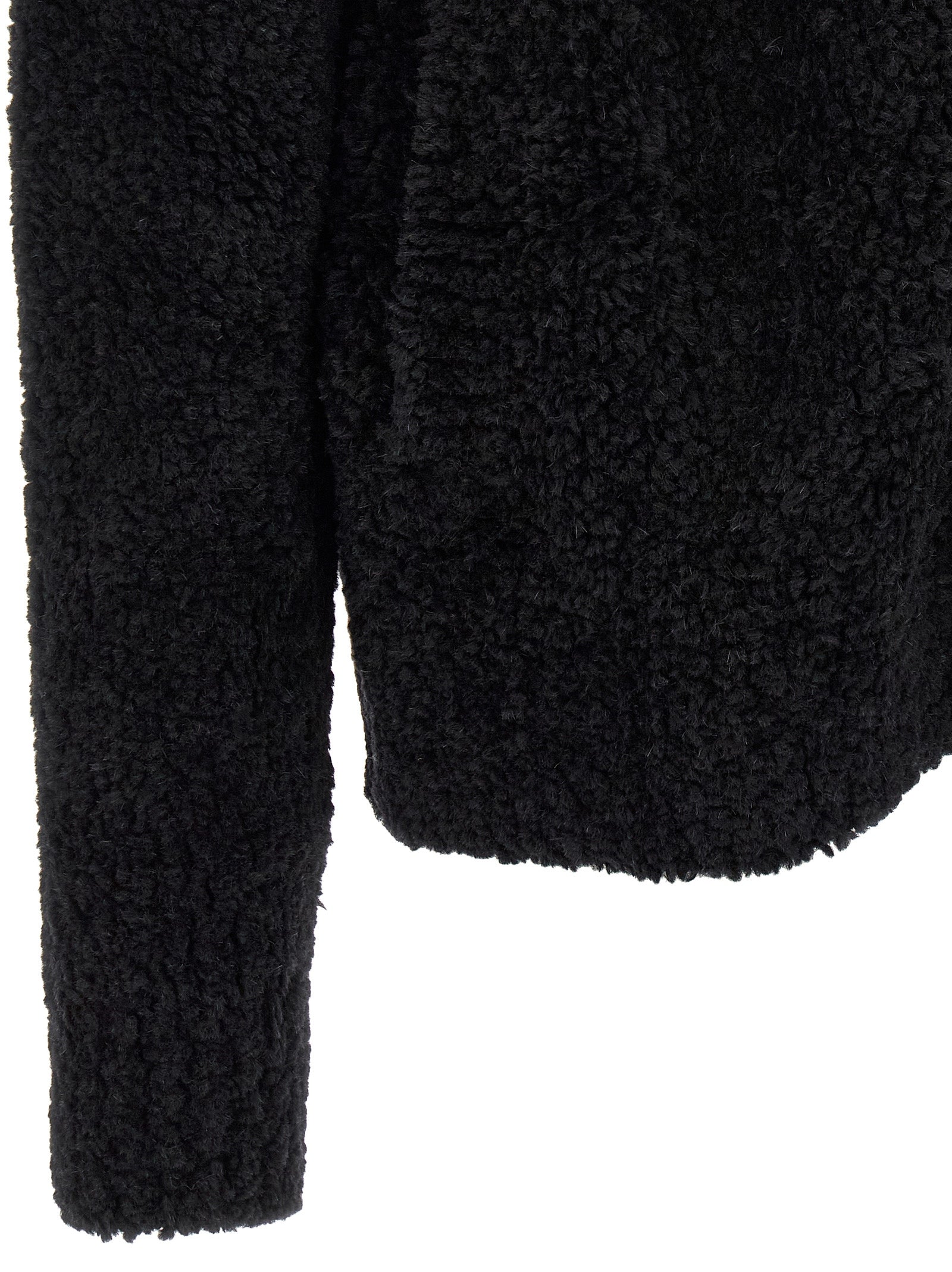 Dolce & Gabbana Black Alpaca Leather Men's Cardigan