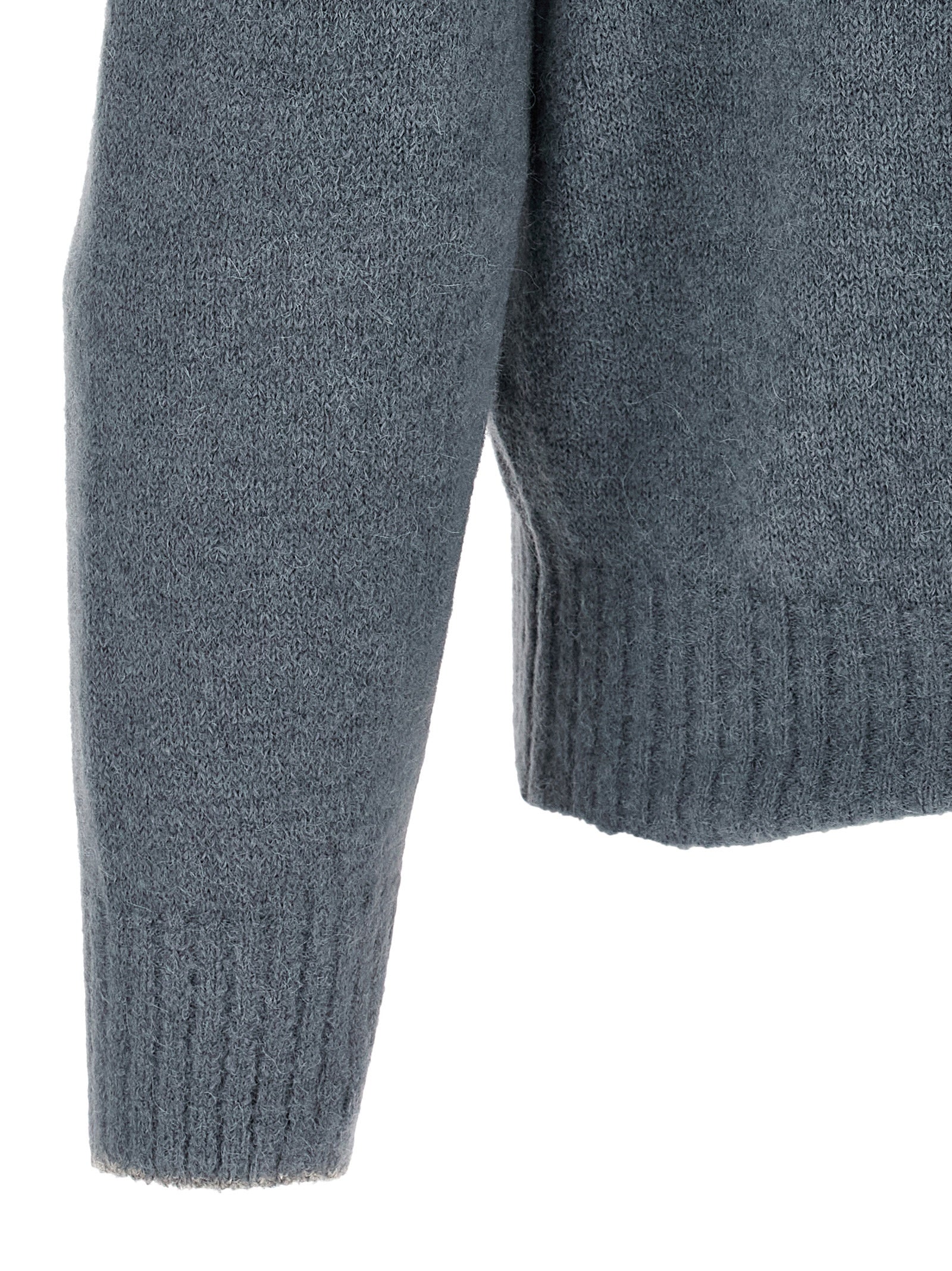 Brunello Cucinelli Blue Alpaca Leather Men's Cardigan