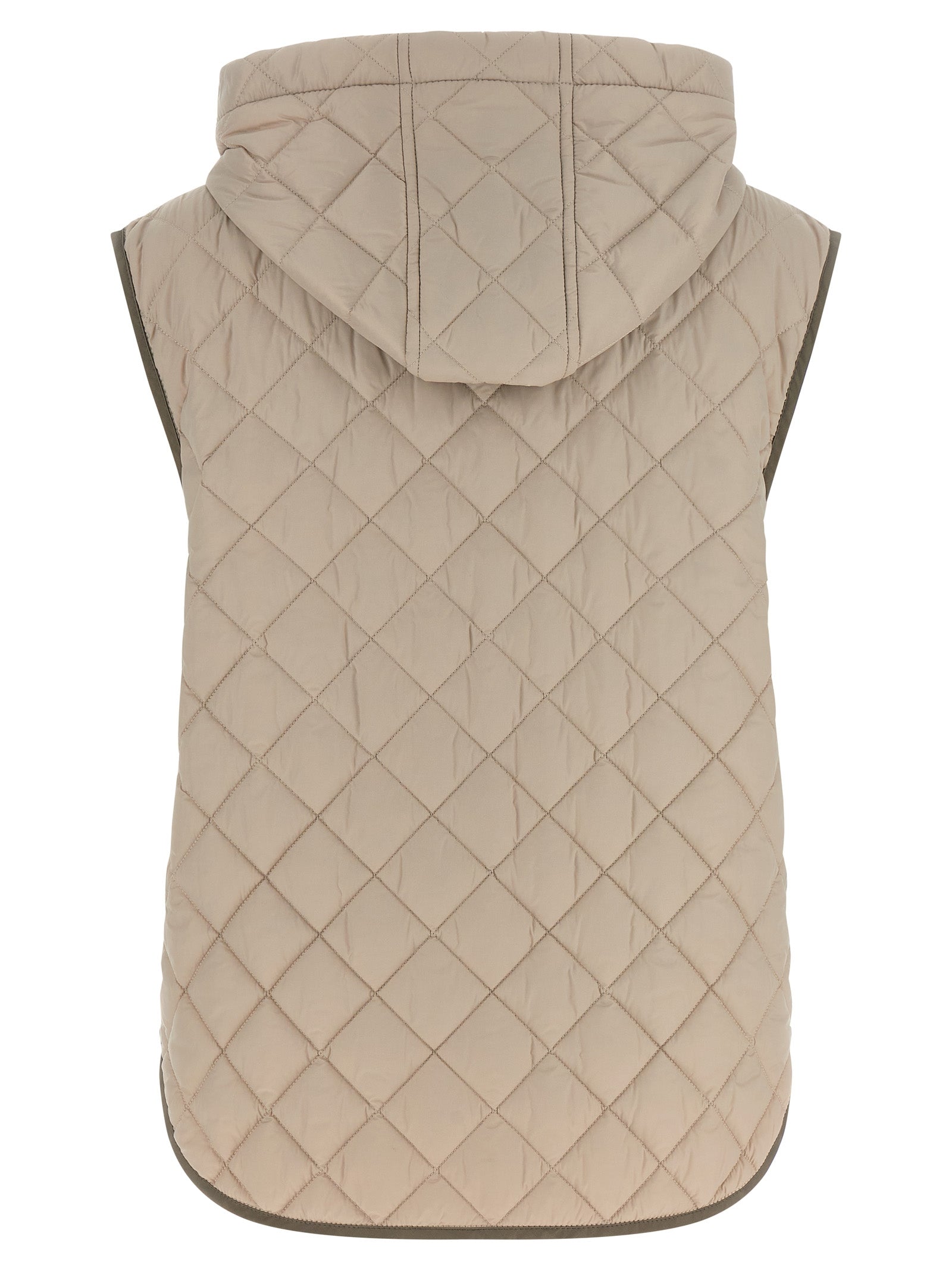 Brunello Cucinelli Beige Polyamide Sleeveless Women's Jacket