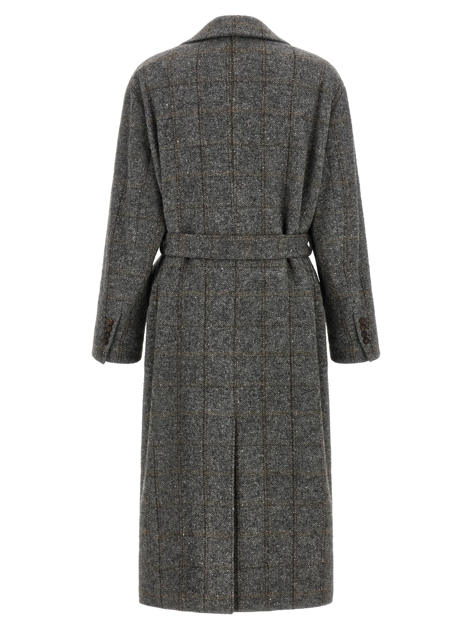 Brunello Cucinelli Gray Alpaca Leather Women's Coat