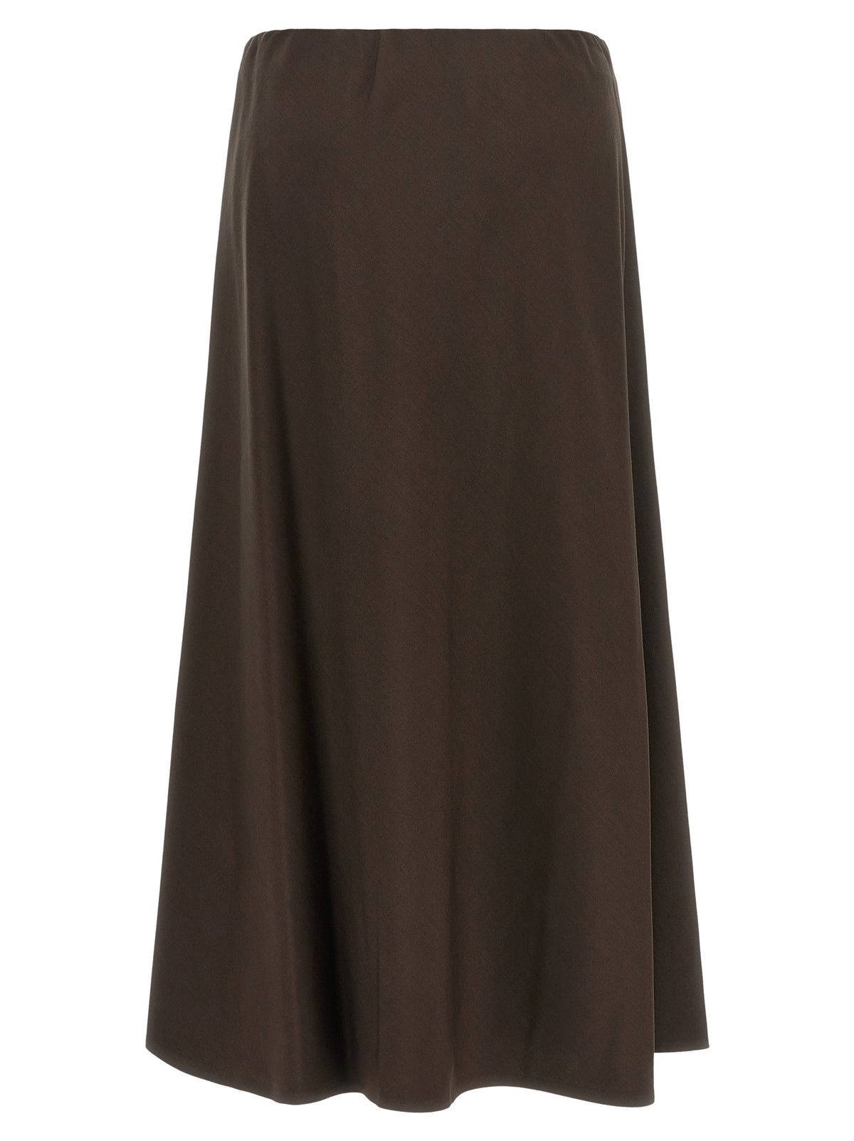 Brunello Cucinelli Brown Virgin Wool Midi Women's Skirt
