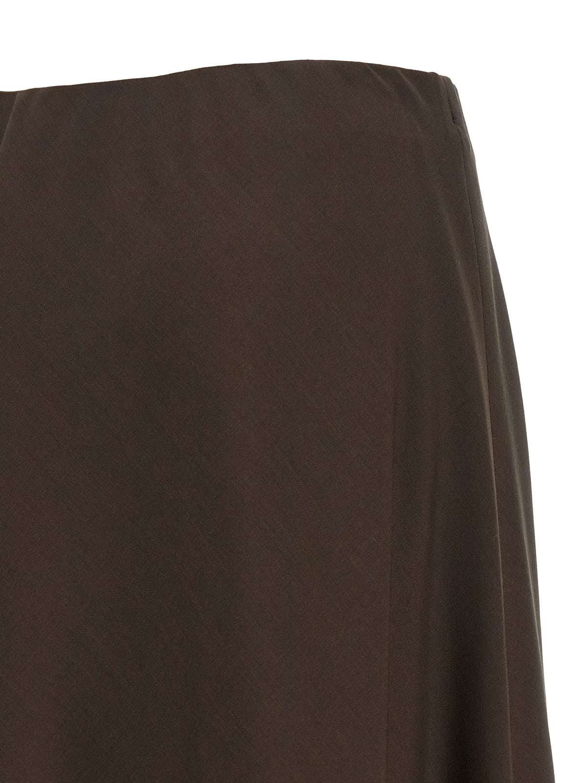 Brunello Cucinelli Brown Virgin Wool Midi Women's Skirt